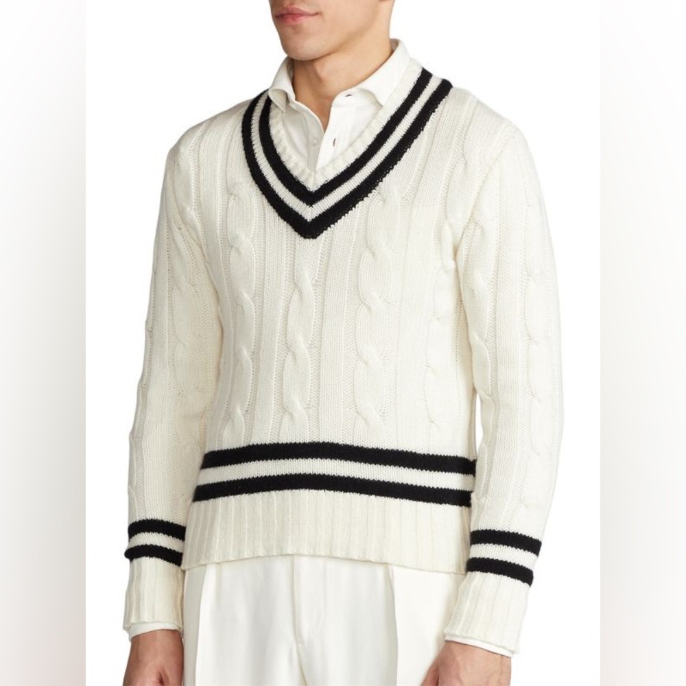 RALPH LAUREN PURPLE LABEL CASHMERE CRICKET SWEATER